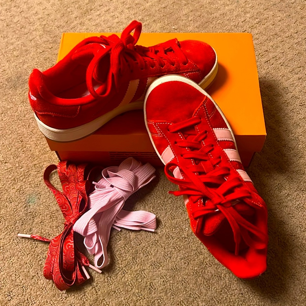 Red and pink Nike campus 00s